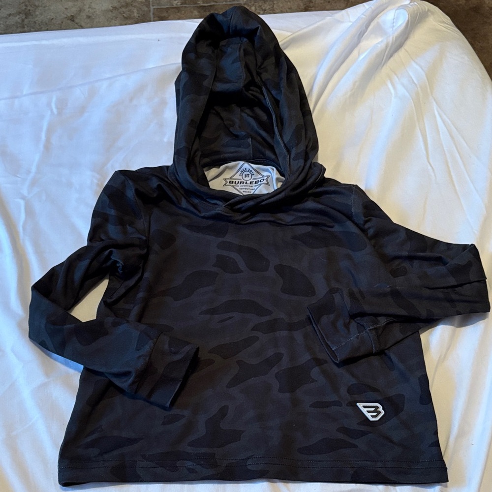 BURLEBO Black Camo Long Sleeve Kids Tee